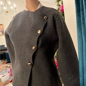 Zara Gray Jacket with Gold Accents